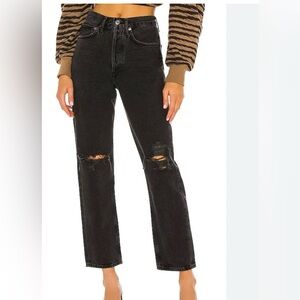 Agolde Women’s Mid Rise 90’s Distressed Jeans